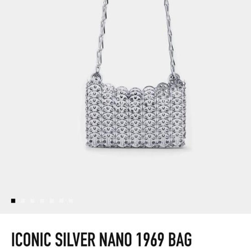 Rabanne Iconic Silver Nano 1969 Bag Chain Purse - Picture 8 of 8